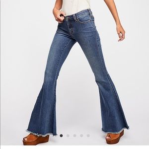 Free People Denim Super Flare Jeans